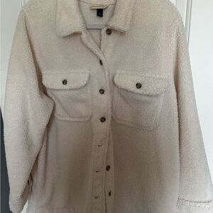 Universal Thread Cream Sherpa Shacket Jacket - Women